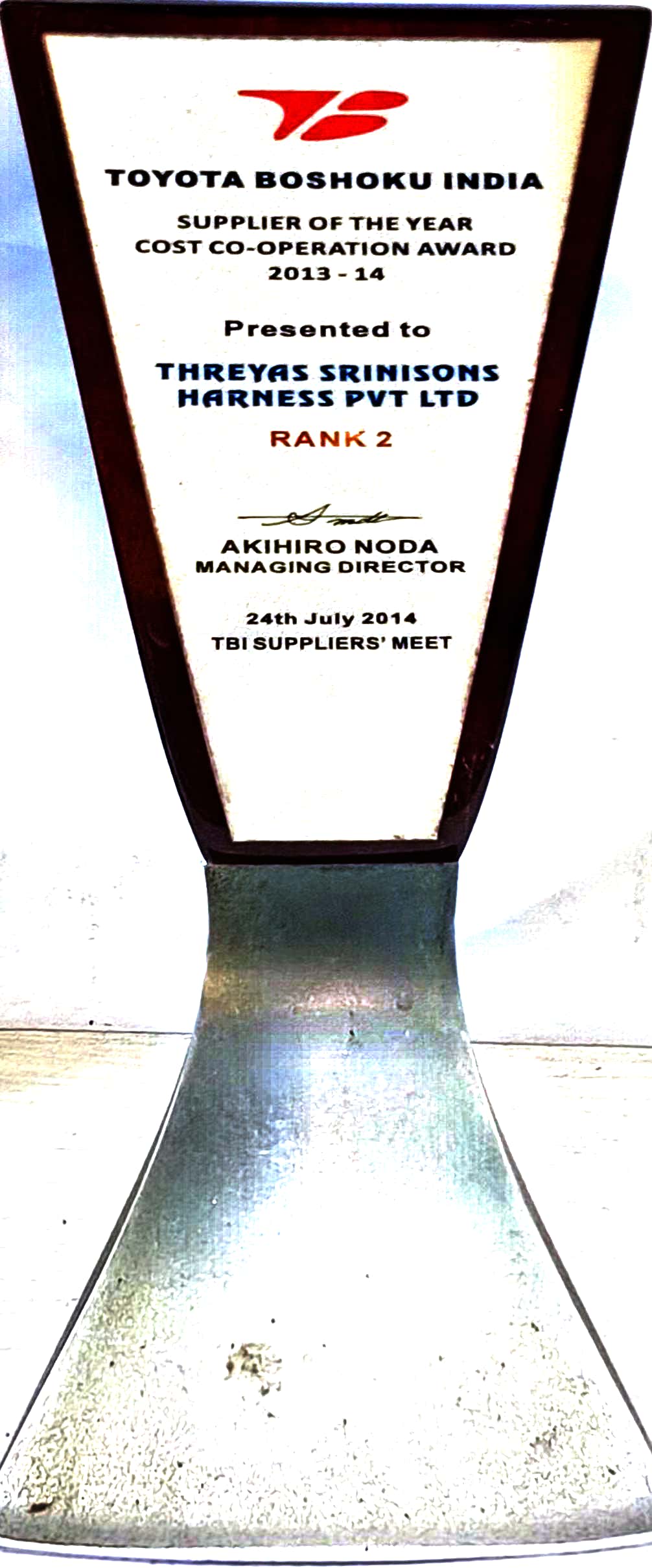 TOYOTA Cost Co-Operation Award 2013